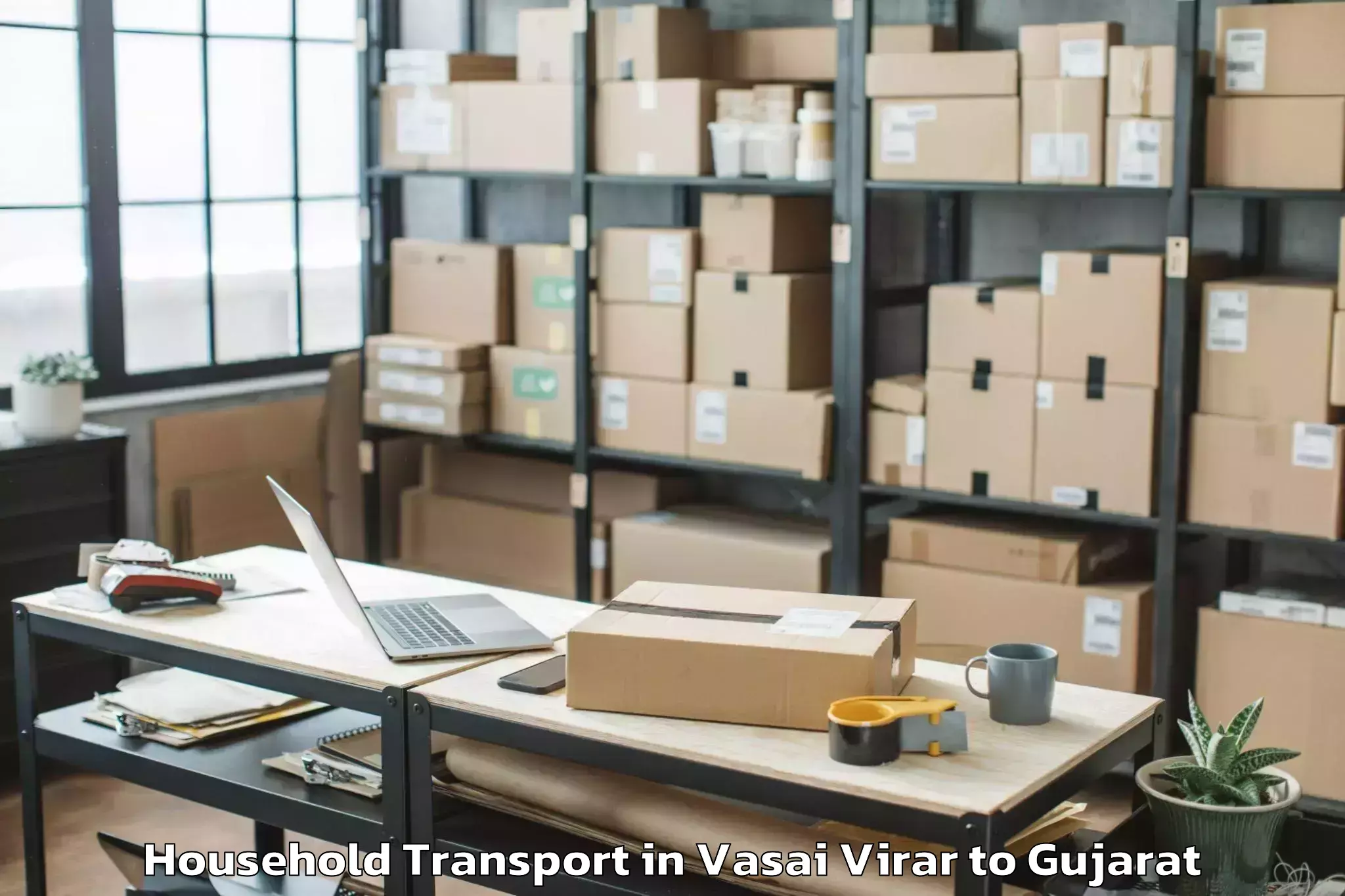 Book Vasai Virar to Bhiloda Household Transport